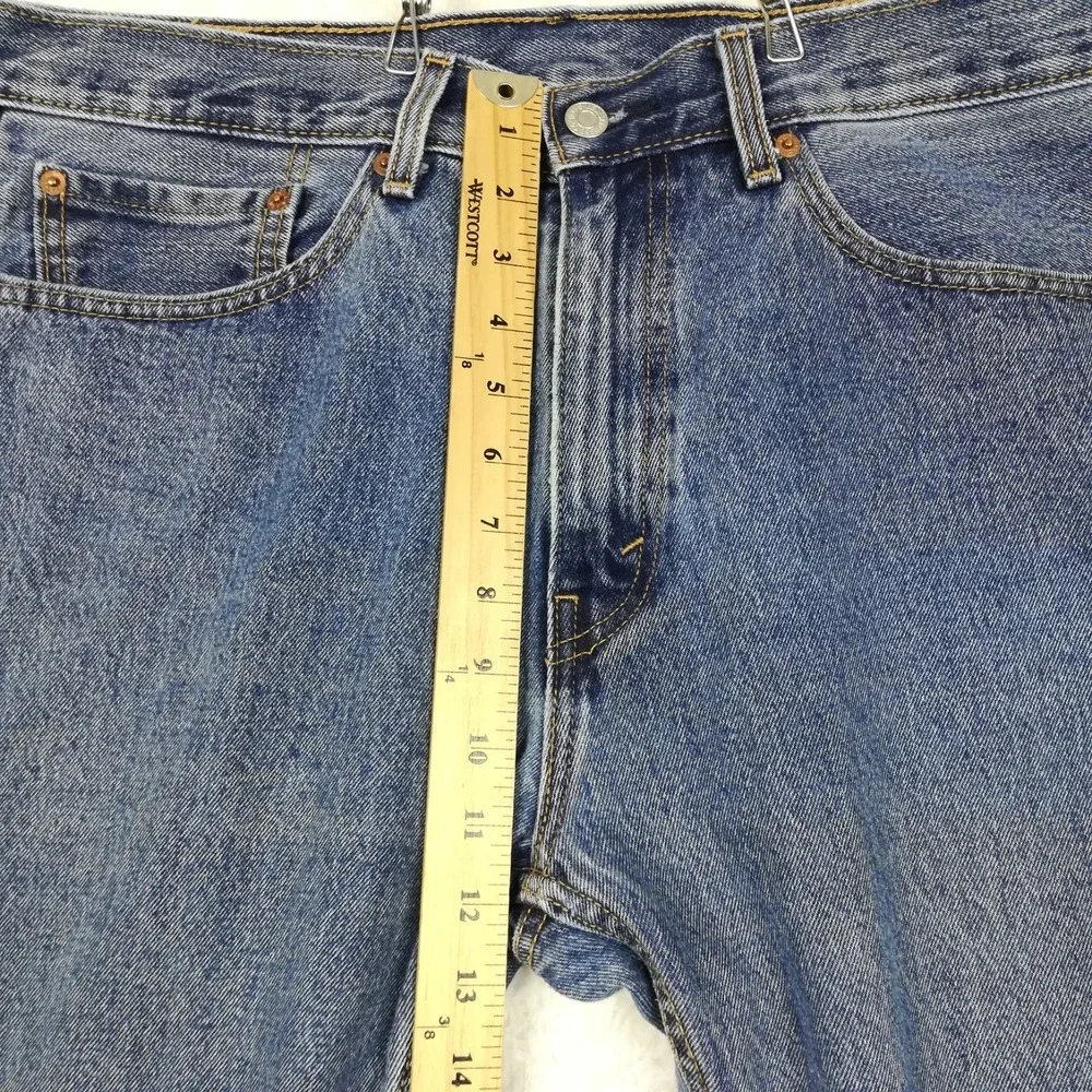 Levi's Mens Jeans 505 Straight Leg Blue Denim Medium Wash Regular Fit 35x32